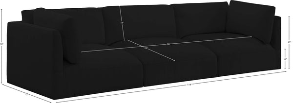 Ease Black Polyester Fabric Modular Sofa 696Black-S114B Meridian Furniture