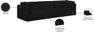 Ease Black Polyester Fabric Modular Sofa 696Black-S114B Meridian Furniture