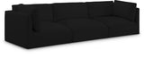Ease Black Polyester Fabric Modular Sofa 696Black-S114B Meridian Furniture