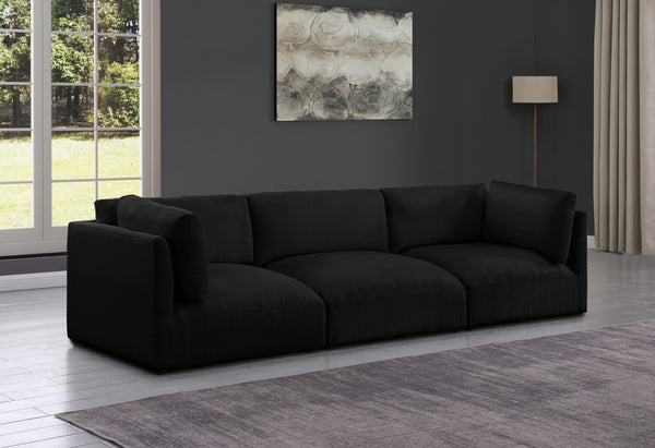 Ease Black Polyester Fabric Modular Sofa 696Black-S114B Meridian Furniture