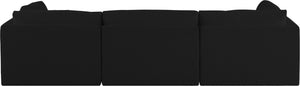 Ease Black Polyester Fabric Modular Sofa 696Black-S114B Meridian Furniture