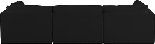 Ease Black Polyester Fabric Modular Sofa 696Black-S114B Meridian Furniture