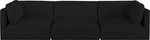 Ease Black Polyester Fabric Modular Sofa 696Black-S114B Meridian Furniture