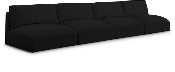 Ease Black Polyester Fabric Modular Sofa 696Black-S152A Meridian Furniture
