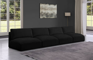 Ease Black Polyester Fabric Modular Sofa 696Black-S152A Meridian Furniture