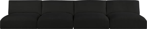 Ease Black Polyester Fabric Modular Sofa 696Black-S152A Meridian Furniture