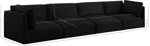 Ease Black Polyester Fabric Modular Sofa 696Black-S152B Meridian Furniture