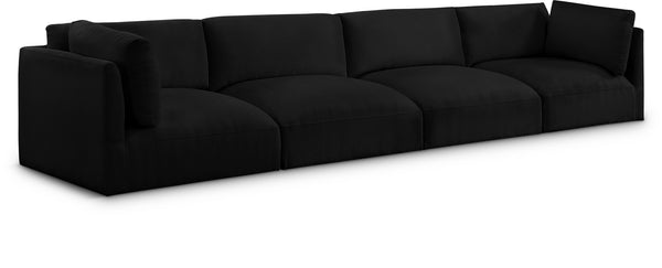 Ease Black Polyester Fabric Modular Sofa 696Black-S152B Meridian Furniture