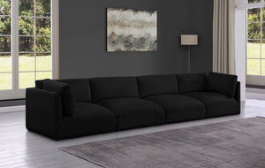 Ease Black Polyester Fabric Modular Sofa 696Black-S152B Meridian Furniture