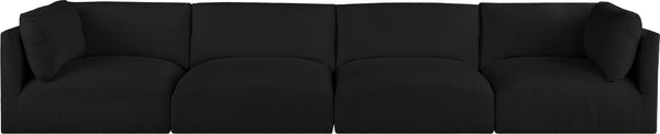 Ease Black Polyester Fabric Modular Sofa 696Black-S152B Meridian Furniture