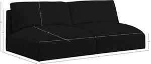 Ease Black Polyester Fabric Modular Sofa 696Black-S76A Meridian Furniture