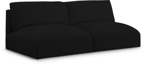 Ease Black Polyester Fabric Modular Sofa 696Black-S76A Meridian Furniture