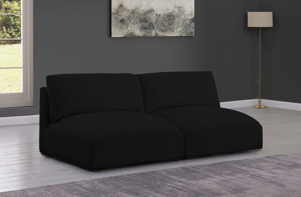 Ease Black Polyester Fabric Modular Sofa 696Black-S76A Meridian Furniture
