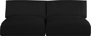 Ease Black Polyester Fabric Modular Sofa 696Black-S76A Meridian Furniture