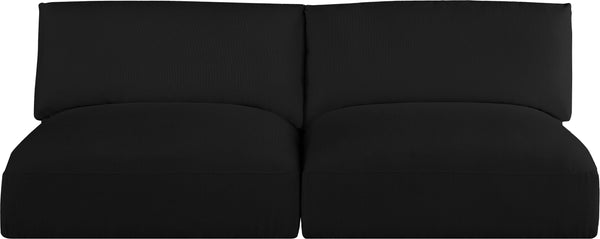 Ease Black Polyester Fabric Modular Sofa 696Black-S76A Meridian Furniture