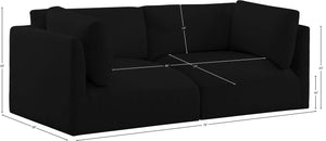 Ease Black Polyester Fabric Modular Sofa 696Black-S76B Meridian Furniture