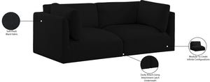 Ease Black Polyester Fabric Modular Sofa 696Black-S76B Meridian Furniture