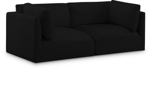 Ease Black Polyester Fabric Modular Sofa 696Black-S76B Meridian Furniture