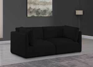 Ease Black Polyester Fabric Modular Sofa 696Black-S76B Meridian Furniture