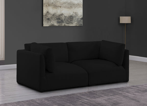 Ease Black Polyester Fabric Modular Sofa 696Black-S76B Meridian Furniture