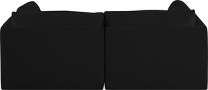 Ease Black Polyester Fabric Modular Sofa 696Black-S76B Meridian Furniture