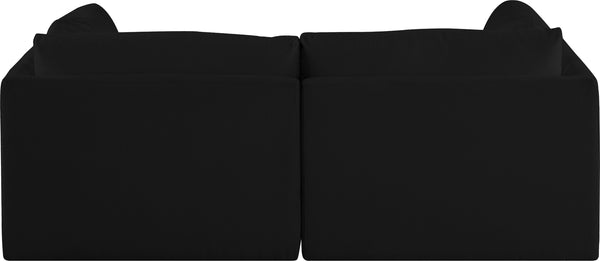 Ease Black Polyester Fabric Modular Sofa 696Black-S76B Meridian Furniture