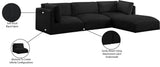 Ease Black Polyester Fabric Modular Sectional 696Black-Sec4A Meridian Furniture