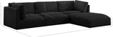 Ease Black Polyester Fabric Modular Sectional 696Black-Sec4A Meridian Furniture