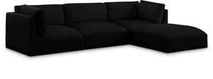 Ease Black Polyester Fabric Modular Sectional 696Black-Sec4A Meridian Furniture