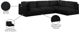 Ease Black Polyester Fabric Modular Sectional 696Black-Sec4B Meridian Furniture