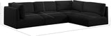 Ease Black Polyester Fabric Modular Sectional 696Black-Sec4B Meridian Furniture