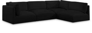 Ease Black Polyester Fabric Modular Sectional 696Black-Sec4B Meridian Furniture