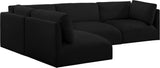 Ease Black Polyester Fabric Modular Sectional 696Black-Sec4B Meridian Furniture