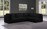 Ease Black Polyester Fabric Modular Sectional 696Black-Sec4B Meridian Furniture