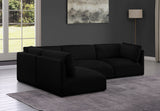 Ease Black Polyester Fabric Modular Sectional 696Black-Sec4B Meridian Furniture