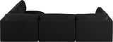 Ease Black Polyester Fabric Modular Sectional 696Black-Sec4B Meridian Furniture