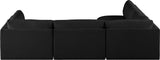 Ease Black Polyester Fabric Modular Sectional 696Black-Sec4B Meridian Furniture