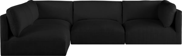 Ease Black Polyester Fabric Modular Sectional 696Black-Sec4B Meridian Furniture