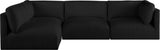 Ease Black Polyester Fabric Modular Sectional 696Black-Sec4B Meridian Furniture