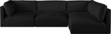 Ease Black Polyester Fabric Modular Sectional 696Black-Sec4B Meridian Furniture