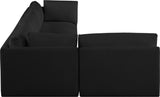 Ease Black Polyester Fabric Modular Sectional 696Black-Sec4B Meridian Furniture