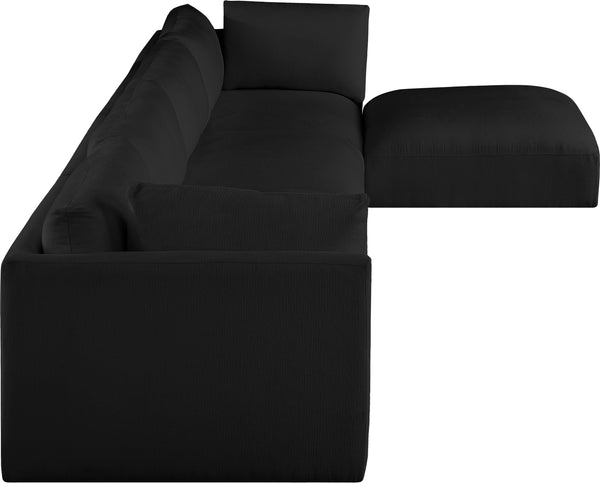 Ease Black Polyester Fabric Modular Sectional 696Black-Sec5A Meridian Furniture