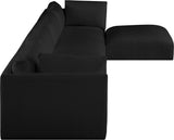 Ease Black Polyester Fabric Modular Sectional 696Black-Sec5A Meridian Furniture