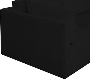 Ease Black Polyester Fabric Modular Sectional 696Black-Sec5A Meridian Furniture