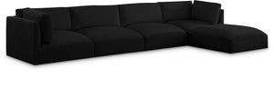 Ease Black Polyester Fabric Modular Sectional 696Black-Sec5A Meridian Furniture