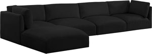 Ease Black Polyester Fabric Modular Sectional 696Black-Sec5A Meridian Furniture