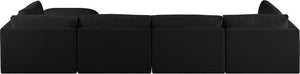 Ease Black Polyester Fabric Modular Sectional 696Black-Sec5A Meridian Furniture