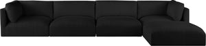 Ease Black Polyester Fabric Modular Sectional 696Black-Sec5A Meridian Furniture