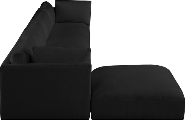 Ease Black Polyester Fabric Modular Sectional 696Black-Sec5A Meridian Furniture