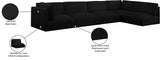 Ease Black Polyester Fabric Modular Sectional 696Black-Sec5B Meridian Furniture